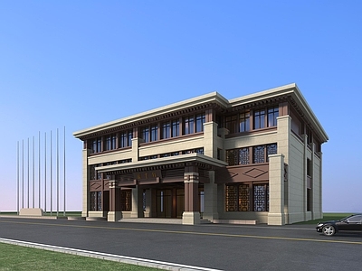 欧式图书馆 欧式古典风建筑 公建 图书馆 博物馆 学校综合楼