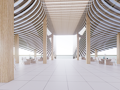 现代其他景观小建筑 景观廊子