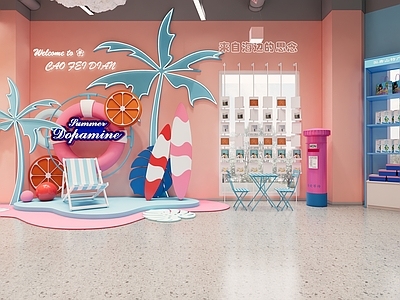 简约现代其他休闲娱乐空间 美陈展示 文创店 海边美陈展示 明信片 明信片展架