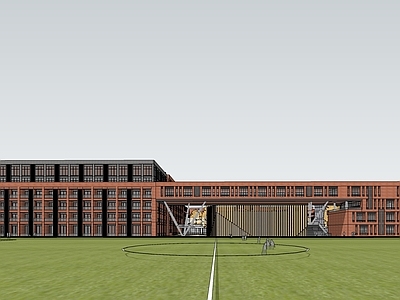 现代轻奢学校建筑 教学楼 学校
