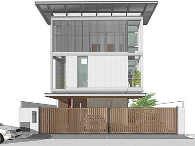 现代极简民宿建筑 平地民宿建筑