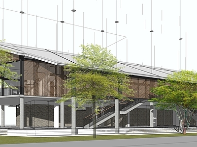 现代简约民宿建筑 南洋风民宿 平地民宿建筑