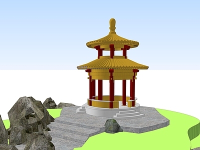 中式亭子 圆亭
