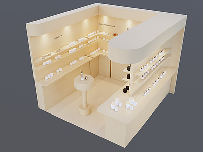 现代侘寂其他店铺 侘寂风化妆品展台