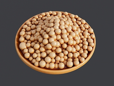 现代其他摆件 一盘黄豆菜品