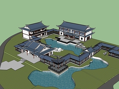 新中式中式古建筑 古建