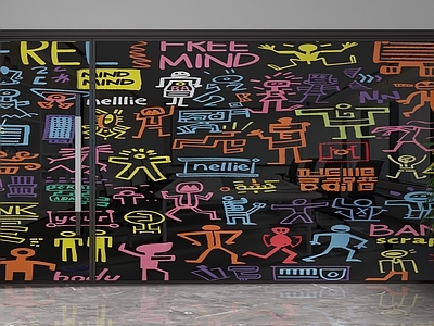 现代隔断 艺术玻璃隔断