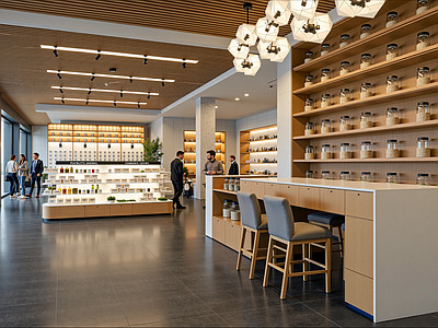 新中式现代药店 现代药店 中医馆