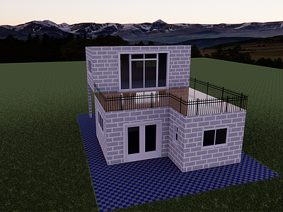 现代极简风格建筑 二层小楼