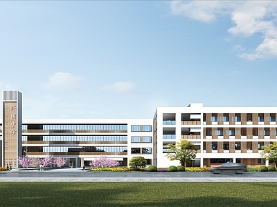 现代学校外观 学校教学楼