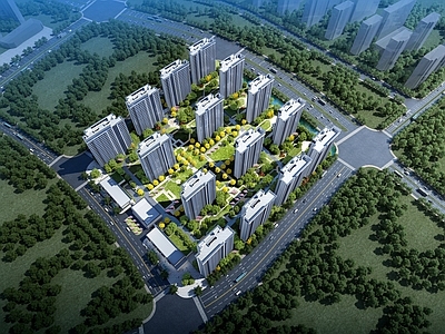 现代鸟瞰规划 住宅鸟瞰
