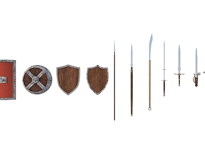 军事器材 武器 冷兵器 刀剑戟矛 盾牌