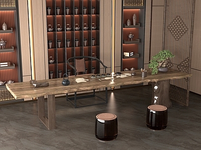 新中式中式茶桌椅 新中式 桌椅 茶桌椅 茶几 茶具