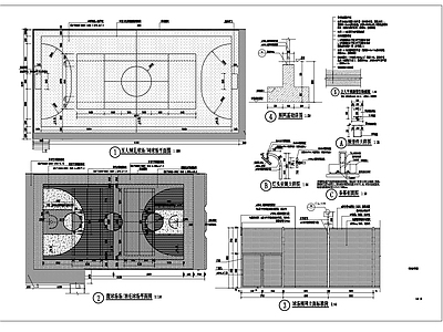 体育公园 球场 运动场 多功能球场 屋顶球场 施工图