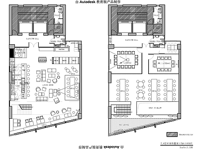 现代整体办公空间 香港办公 施工图