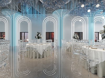 现代轻奢宴会厅 酒店宴会厅结婚