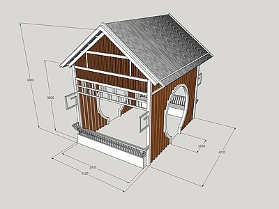 现代小公建 现代简易亭子