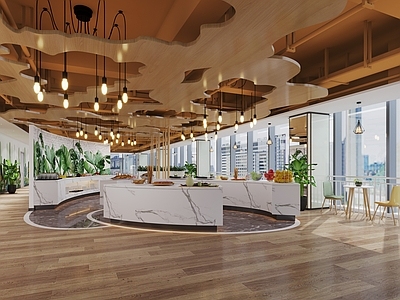 现代自助餐厅 现代自助餐厅 自助餐厅取餐处