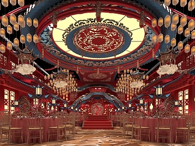 中式其他餐饮空间 中式宴会厅