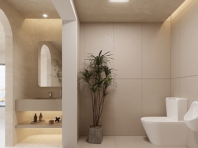 现代侘寂酒店卫生间 民宿卫生间