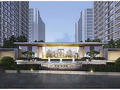 现代小区建筑 杭州融创玖樟台
