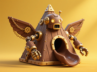 现代儿童游乐空间 复古模机器人滑梯 机械淘气堡 森林艺术装置 景观互动雕塑小品 商业美陈