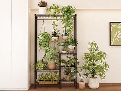 简约现代花架 铁艺花架 装饰画