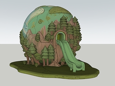 现代儿童游乐空间 星球森林滑梯 星球淘气堡 星空艺术装置 商业美陈 网红打卡装饰品