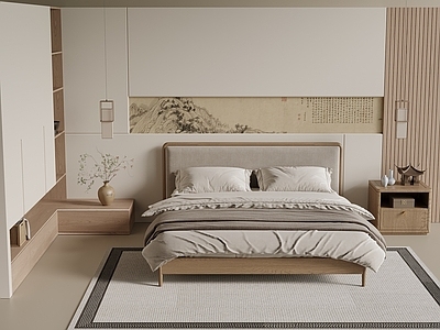 新中式中式双人床 宋式双人床