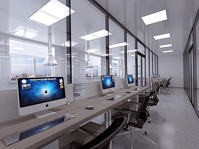 现代实验室 双层玻璃隔断 铝扣板吊顶 PVC地胶 原子吸收罩 实验室办公桌椅