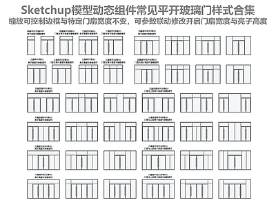 现代简约其他门 现代平开门 通用玻璃门 动态组件 动态缩放