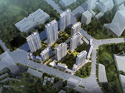 现代小区建筑 武汉壹号院