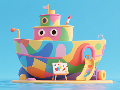 儿童滑梯 名画小船滑滑梯 儿童活动区 淘气堡 景观互动雕塑小品 毕加索艺术装置