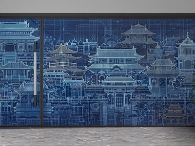 现代隔断 艺术玻璃隔断