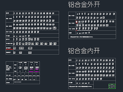 现代窗 窗户图库图块 推拉窗平开窗 铝合金窗框断桥窗 窗户组合 施工图