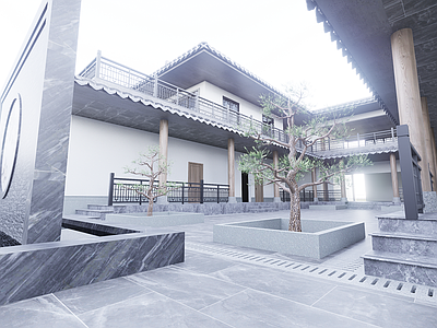 新中式四合院 合院