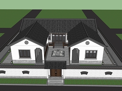 新中式四合院 合院