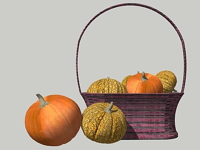 水果蔬菜 蔬菜 南瓜 竹篮 篮筐