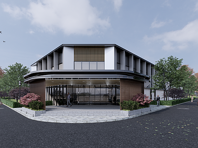 现代其他工业建筑 临时建筑 产业园餐厅