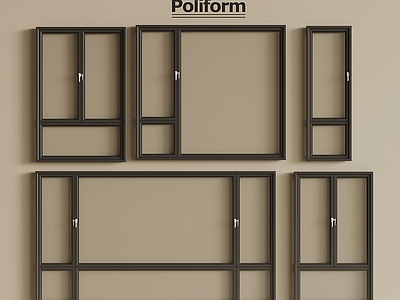 现代平开窗 现代意式窗 落地窗 玻璃窗 平开窗