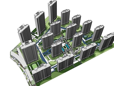 现代小区建筑 住区环境