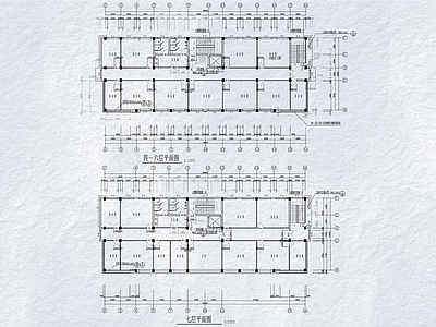 现代办公楼建筑 办公楼平面图 多层办公楼 施工图