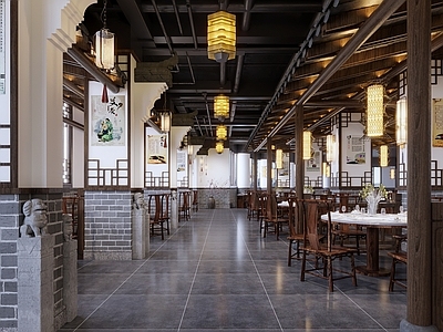 新中式中式中餐厅 中式餐厅 餐饮火锅店
