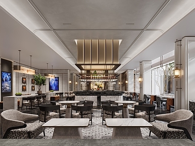 现代轻奢售楼处 洽谈区 水吧区 售楼处 序厅