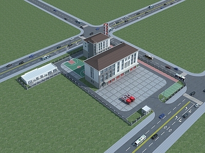 现代新中式党政机关 消防站 公安局