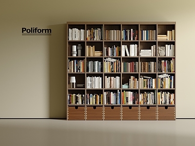 现代中古书柜 开放书柜 满墙书柜 客厅书柜 书房书柜 儿童房书柜