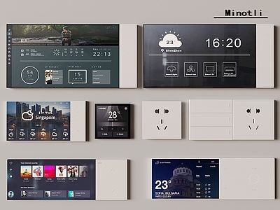 开关 智能可视开关面板 多功能面板显示屏 插座联排开关