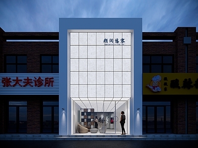 现代其他店铺 杜邦纸 店铺门头