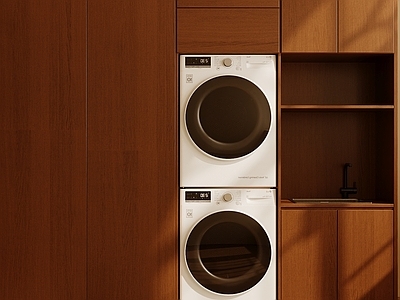 复古中古洗衣机柜 中古风洗衣机柜