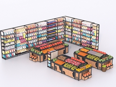 现代水果店 水果店货架